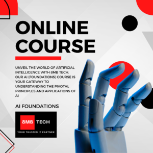 Unveil the world of Artificial Intelligence with 8MB Tech. Our AI (Foundations) course is your gateway to understanding the pivotal principles and applications of AI